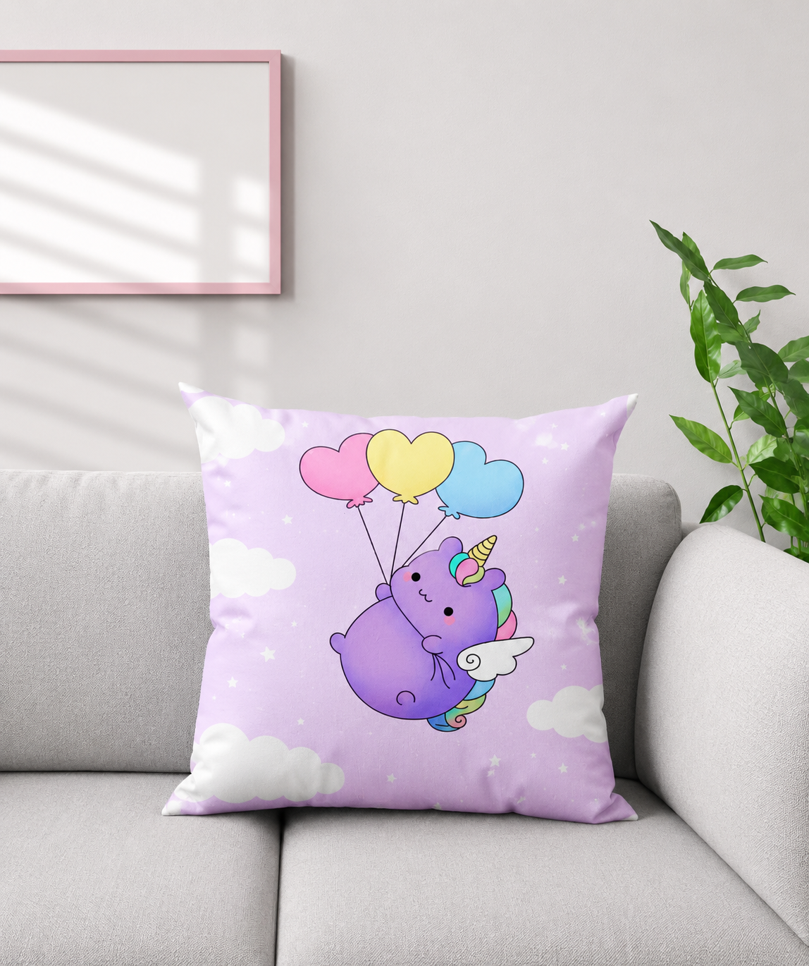 Softmate Baby Unicorn Toy Cushions for Kids Soft Printed Pillow