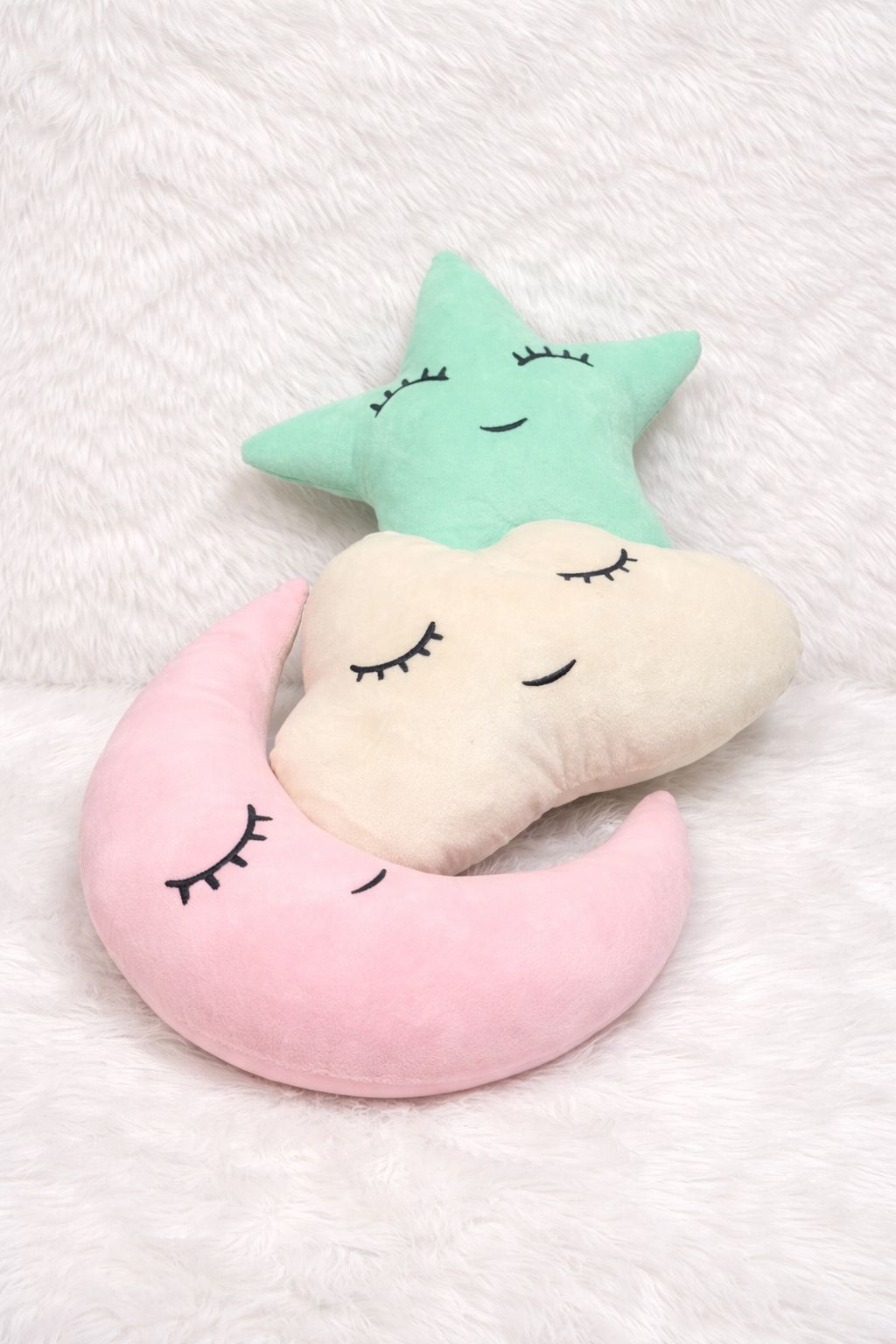 Softmate Cloud Moon Star Decorative Plush Room Decor Set for Kids 