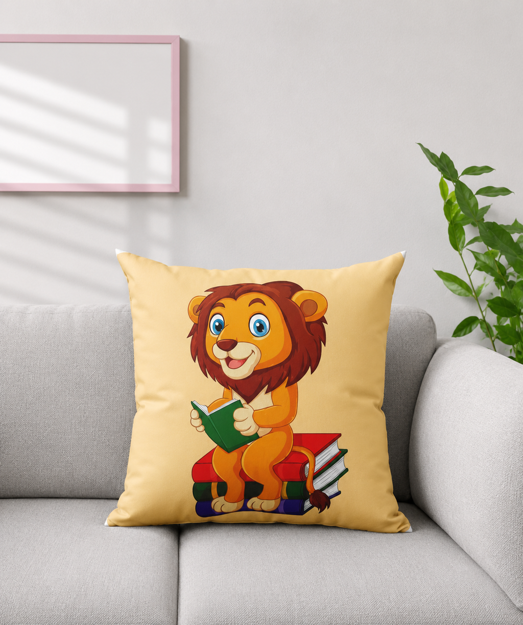 Softmate Lion Toy Cushions for Kids Soft Printed Pillow